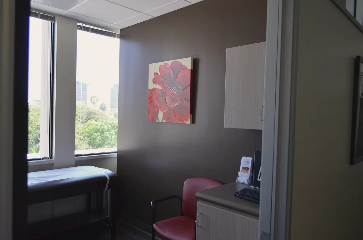 Examination room with window light